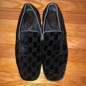 Gucci Embroidered Monogram Velvet Loafer